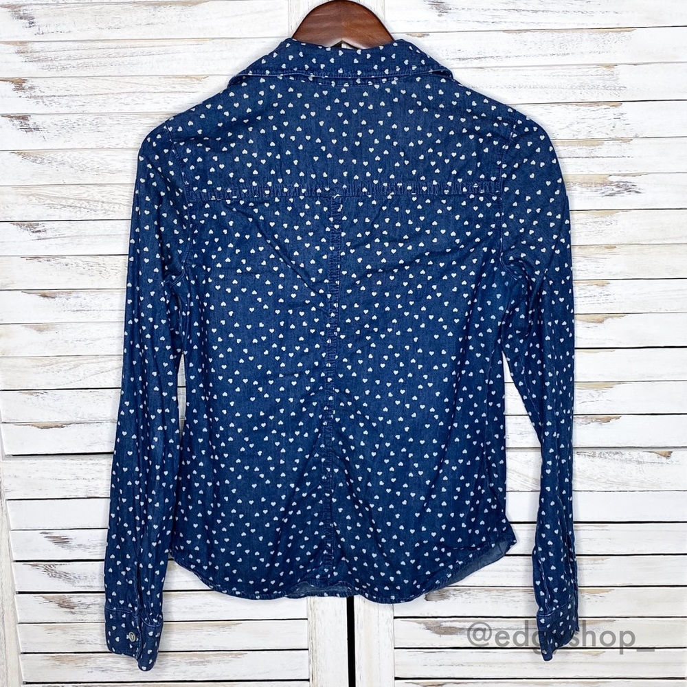 LC Lauren Conrad | Chambray Button Down Hearts - Picture 3 of 6